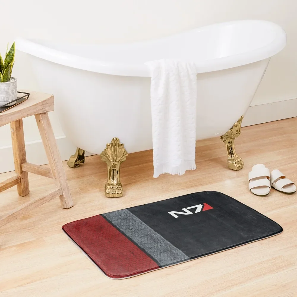 

Mass Effect - N7 Bath Mat Carpet For Home Entrance Bathroom Absorbent Quick Dry Bathroom Rug Mat