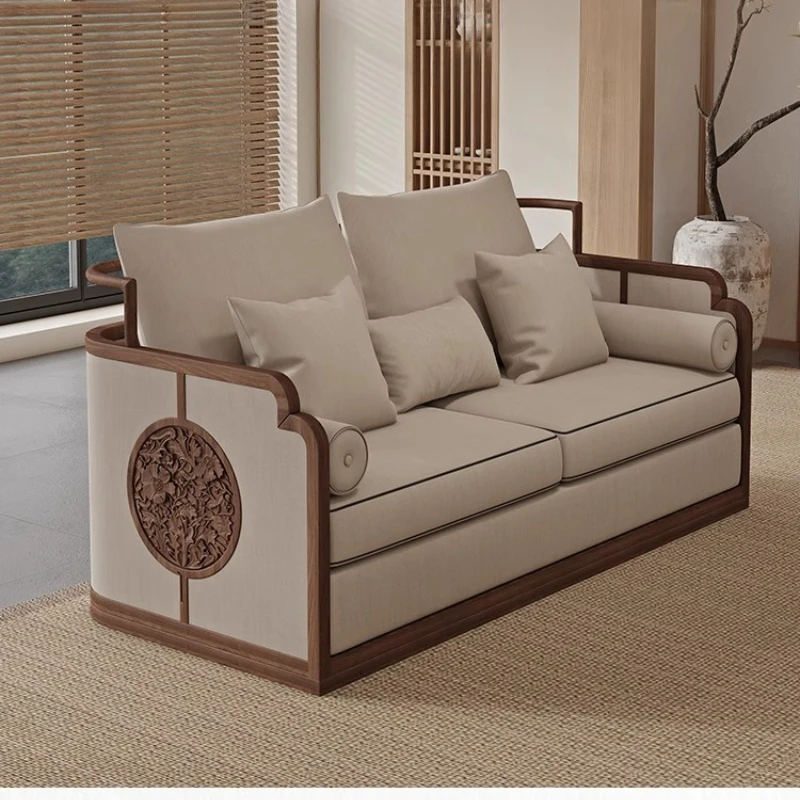 Modernes Kombinations-Sofa-Set 3-2-1 Nordamerikanisches Wohnzimmer-Relaxsessel-Set Entspannender Holzsofa-Stuhl Heim-Lounge-Couch Möbel