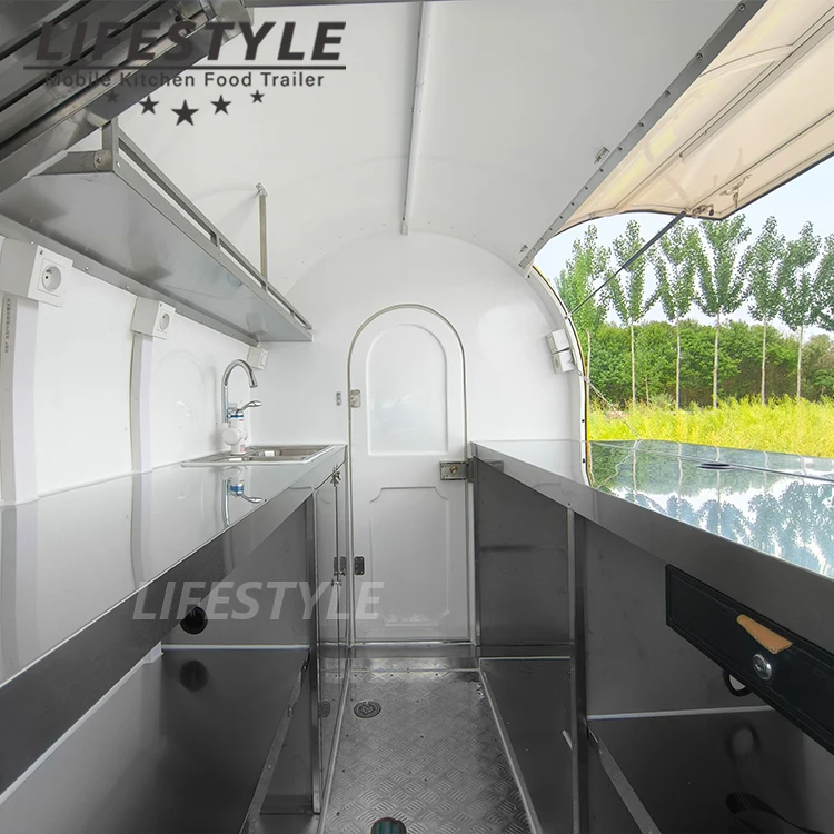 Carros De Comida امتياز مستدير لتقديم الطعام مقطورة صغيرة متنقلة عربة الوجبات السريعة شاحنة طعام Remorque مع معدات مطبخ كاملة