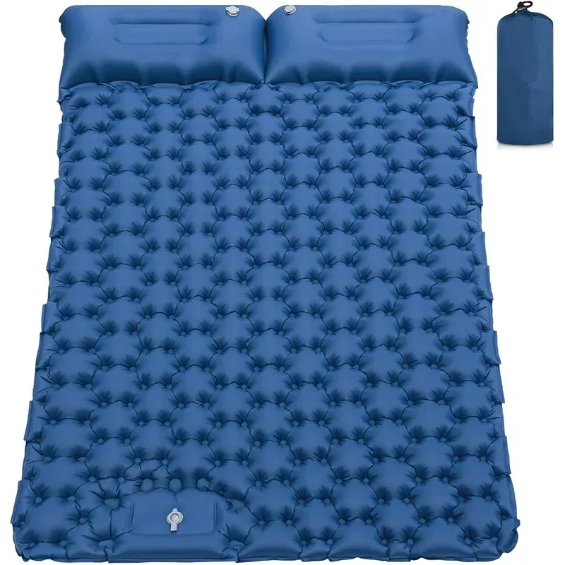 

Camping Air Matt Double Sleeping Pad Inflatable Air Mat with Pillow Air Mattress Nature Hike Waterproof Folding Sleeping Mat