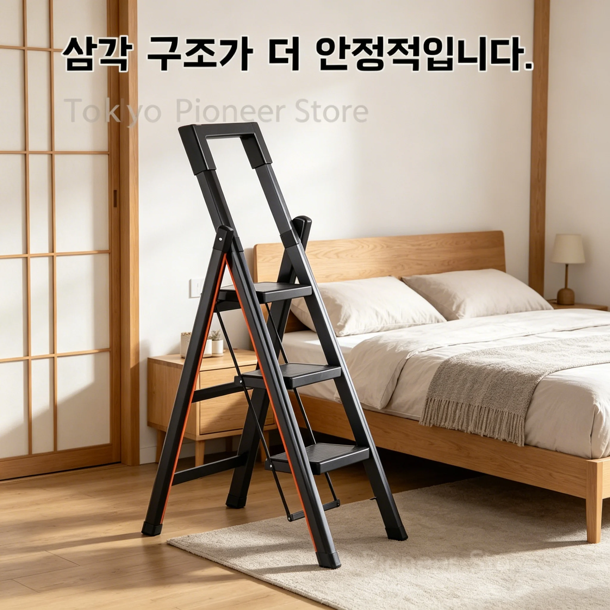 Escalera Plegable Portátil de Acero al Carbono, Taburete Multifuncional para el Hogar, Ahorro de Espacio en Cocina, Escada