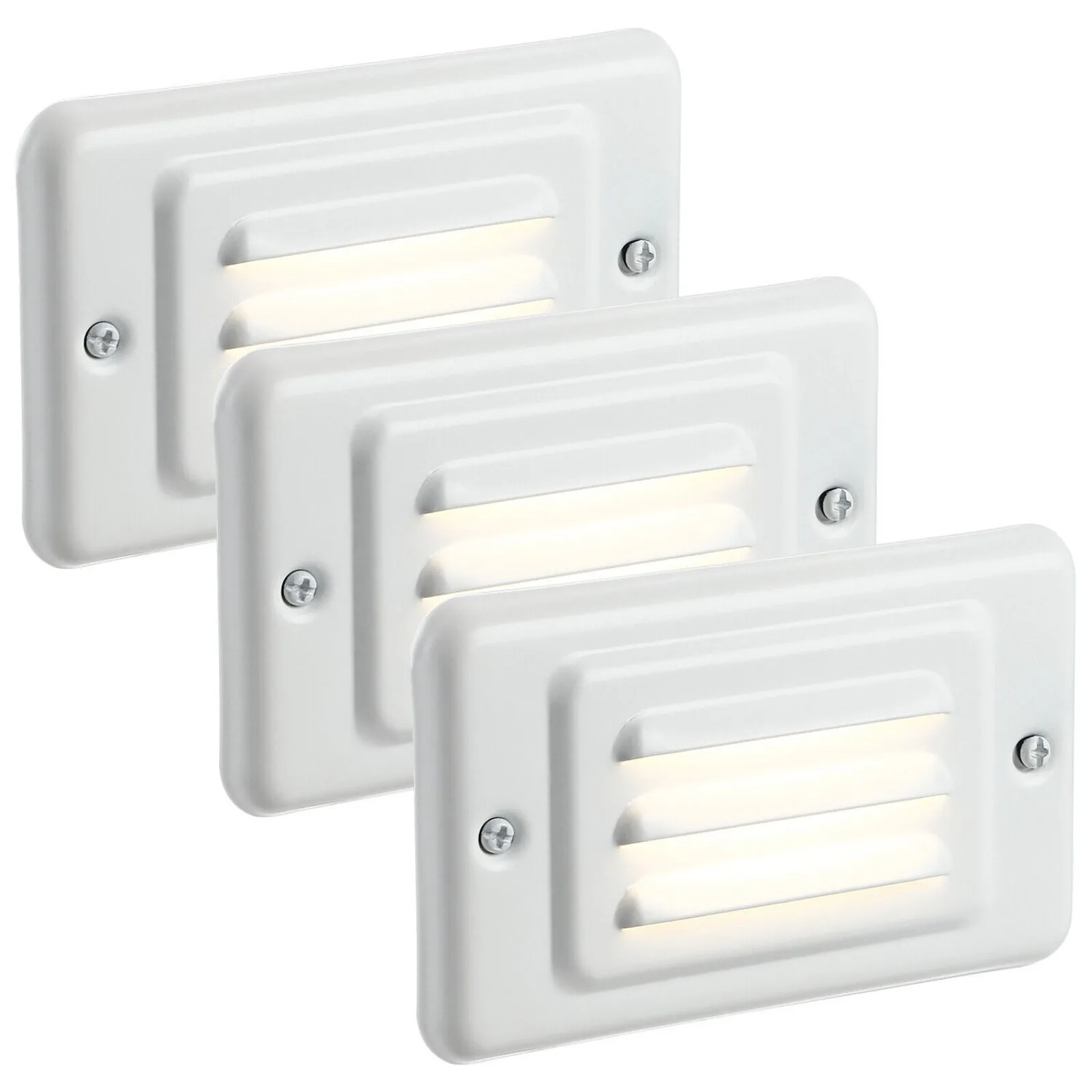 

US 3-Pack LED Step Lights Indoor, Wall Mount Stair Lighting with Louver Faceplate