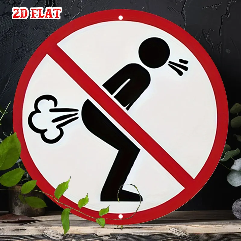 Letrero Redondo de Aluminio 2D Plano, 1 Pieza, Prohibido Fumar, Decoración de Pared Redonda, Letrero Humorístico, Arte de Pared de Metal Rústico, W