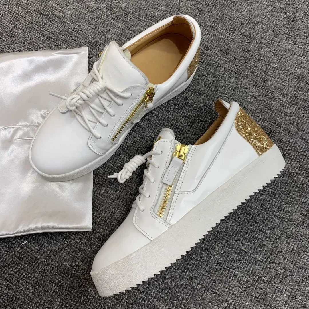 

New Fashion Casual Sneakers for Men Brand Designer Women Tennis shoes Luxury Real Leather GZ Loafers Sports shoes 35-48 G0450