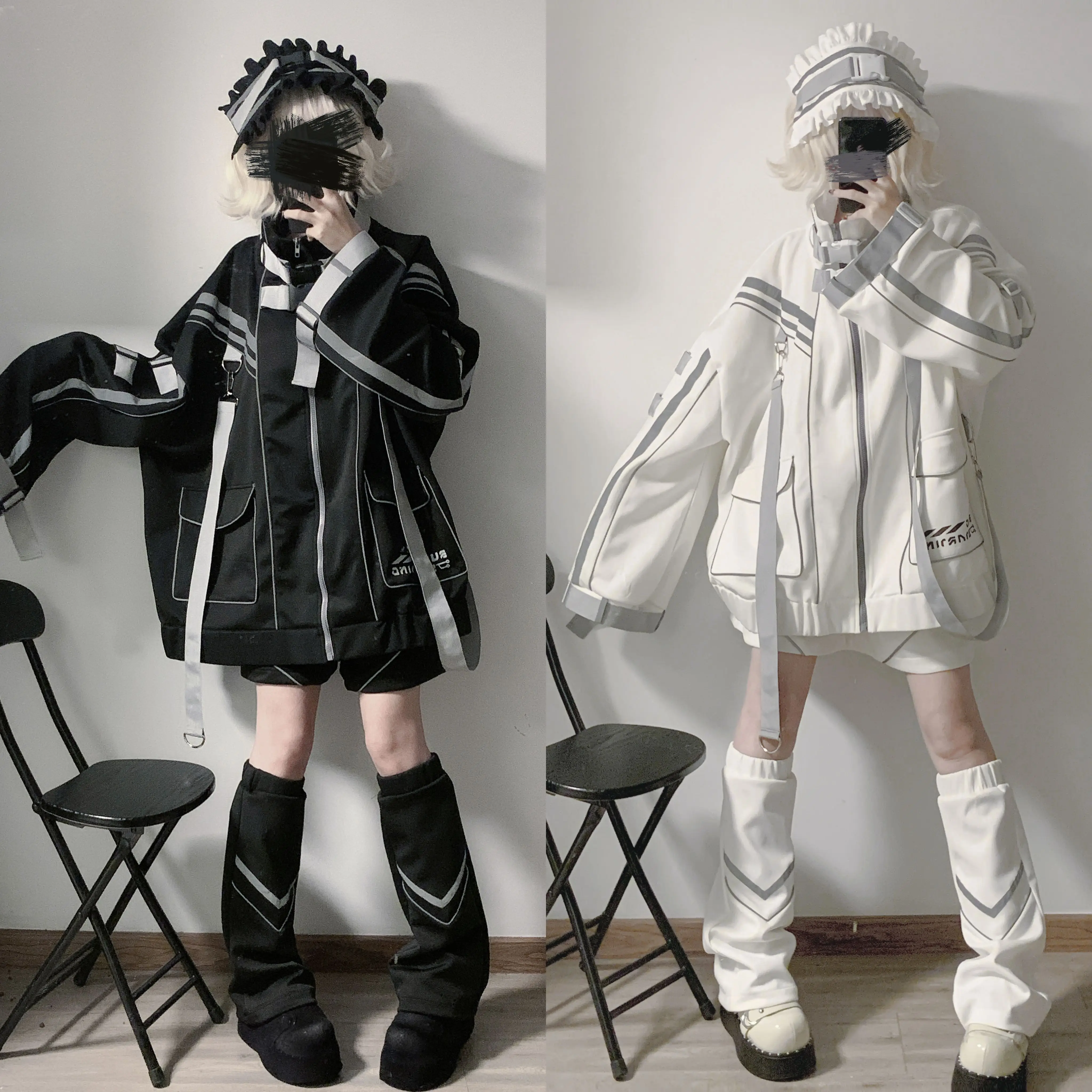 Original Y2K Cyberpunk Mechanical Style Sportswear Jacket 2024 New Japanese Style Mine Couple Sub-Reflective Loose Coat Women