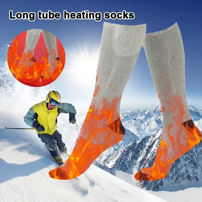 Winter Anti-Cold Electric Heating Socks Men Women Thermal Foot Warmers Heated Socks for Ski Camping Outdoor Sports