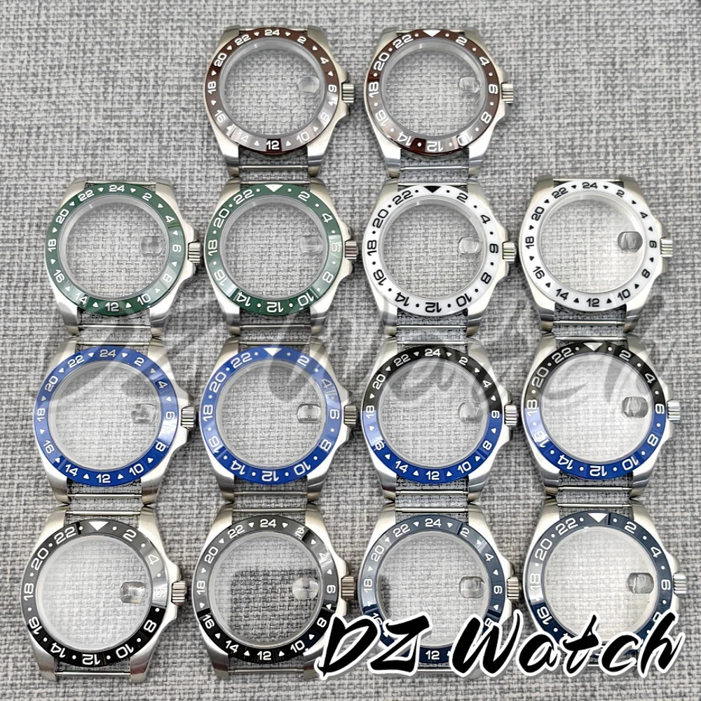 

NH34 GMT 10ATM 40 мм Корпус для часов SUB Dive с фиксированным 24-часовым керамическим безелем Lume Сапфировое стекло подходит для NH ETA PT5000 Miyota 9015 Ronda 515