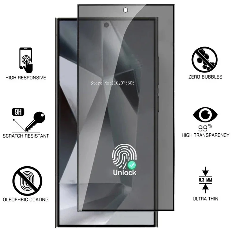 For Samsung Galaxy S24 23 22 21 20 Ultra empered Glass S24 23 22 21 20 Plus Privacy Anti-SpyTempered Glass Note20 Ultra 10 9 8 +