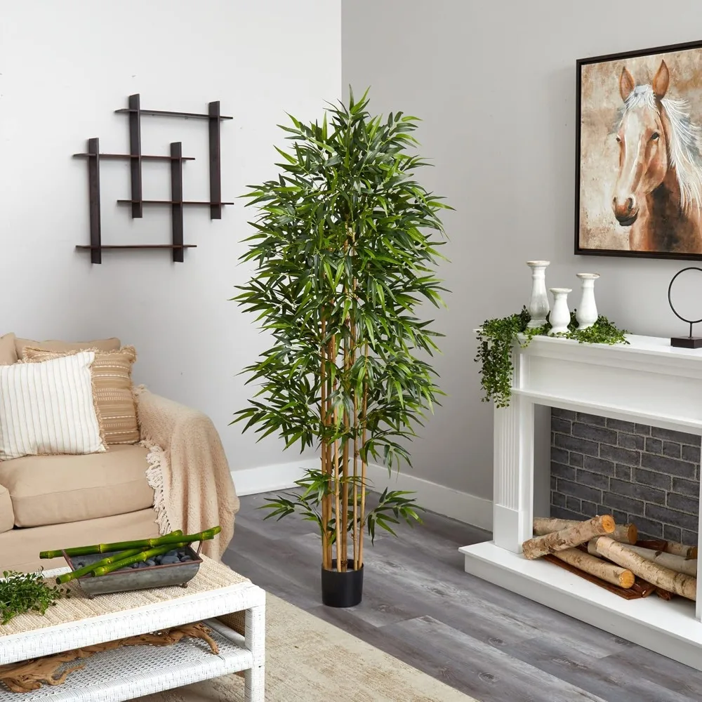 

Almost Natural 75 Artificial Bamboo Trees, 7 Fake Bamboo Trees with Natural Trunks, 6.25 Feet High