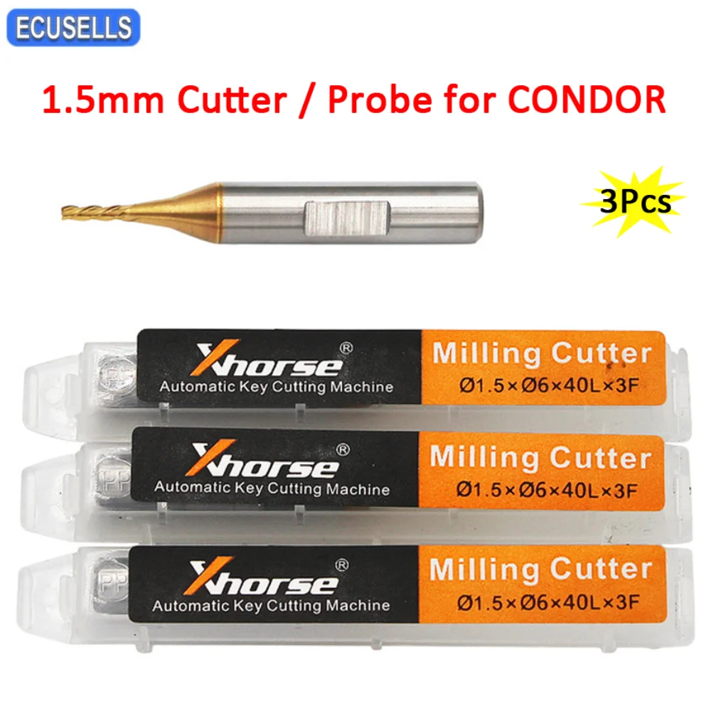 3Pcs/Lot 1.5mm Cutter Probe for Xhorse CONDOR XC MINI Plus Dolphin XP-005 Dolphin XP-007 Key Cutting Machine