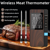 Wireless Meat Thermometer Digital Bluetooth Dual Probe Rechargeable with Mobile APP & Signal Booster for BBQ Oven Grill