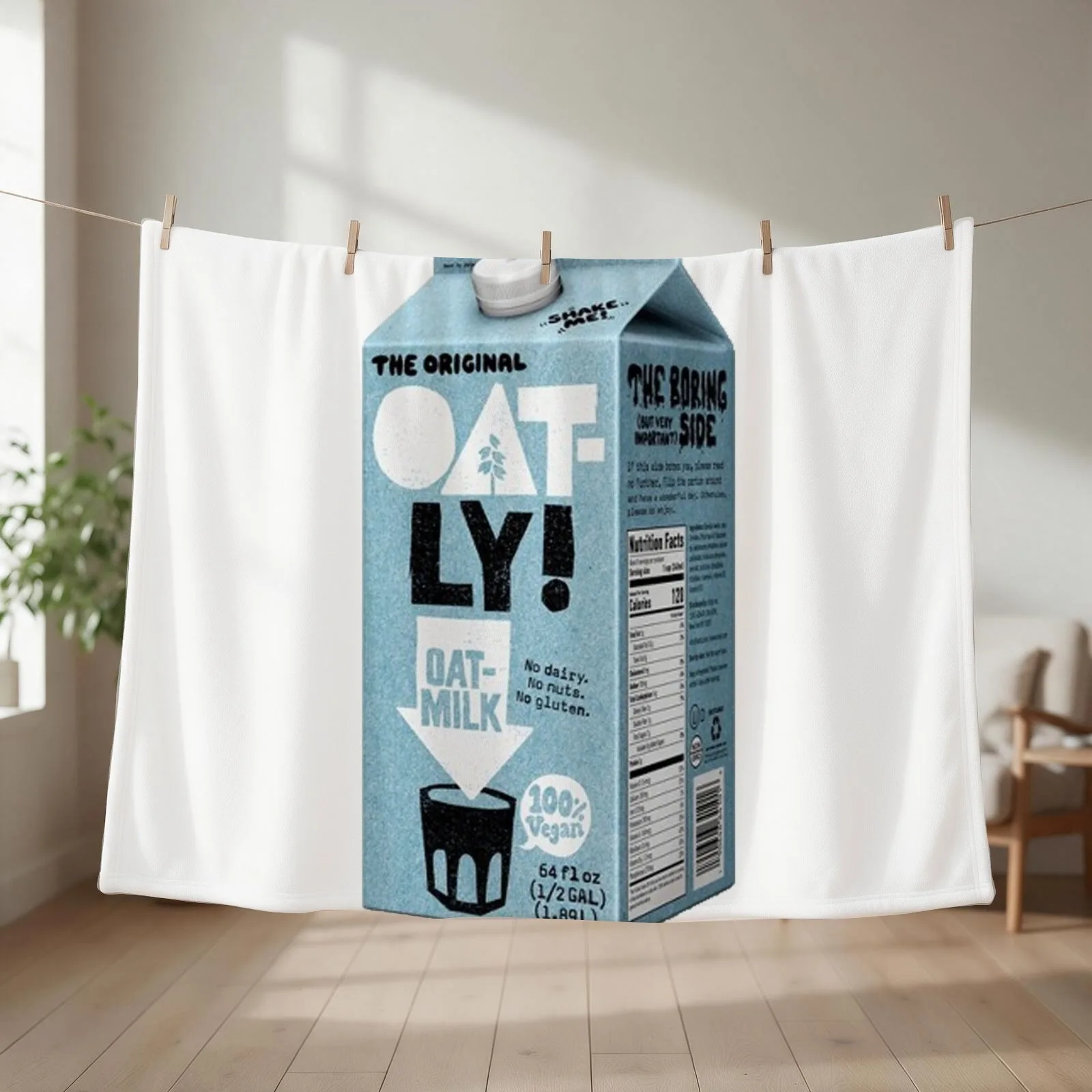 Vegan Oat Milk Throw Blanket couch cozy soft plush fuzzy picnic outdoor blanket