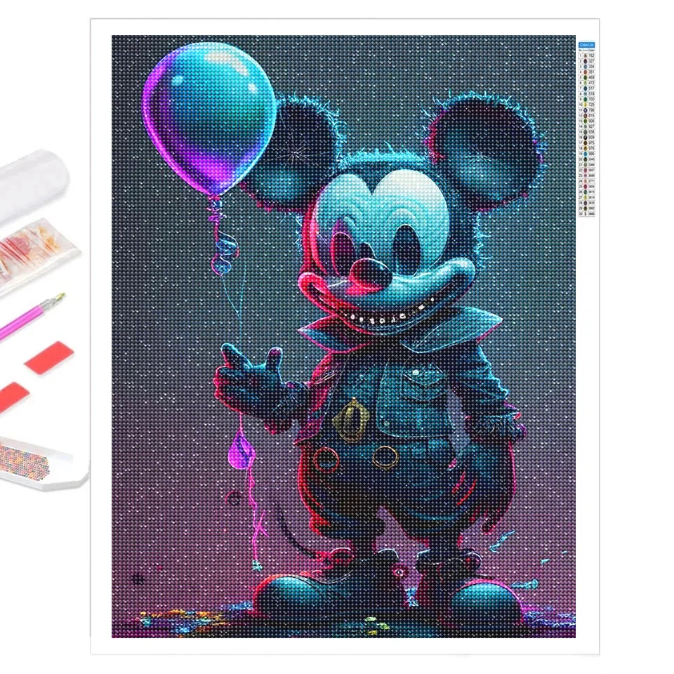 5D Diamond Painting Horror Mickey and Minnie Mouse Mosaic Art Gothic Disney Cartoon Alice Beauty and the Beast Home Decor Gift