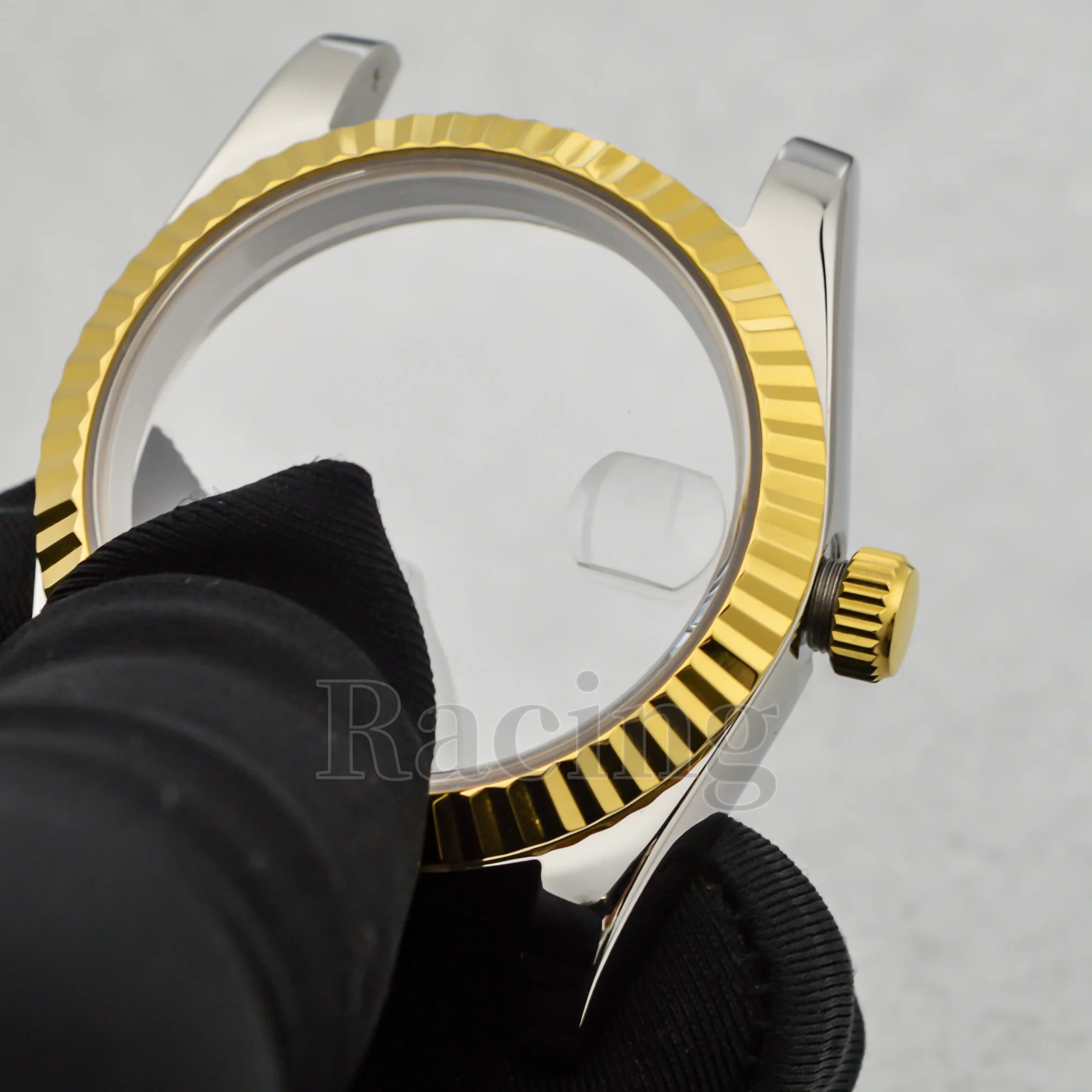 36/39mm Watch Case for Datejust Silver Black Rose Gold Stainless Steel Sapphire Crystal Case for NH34/35/36 Movement Watch Parts