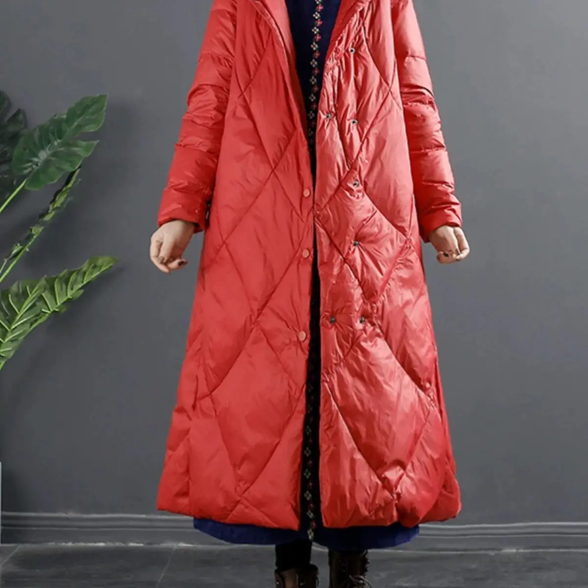 겨울 여성 다운 재킷 후드 오버사이즈 다운 재킷 코트