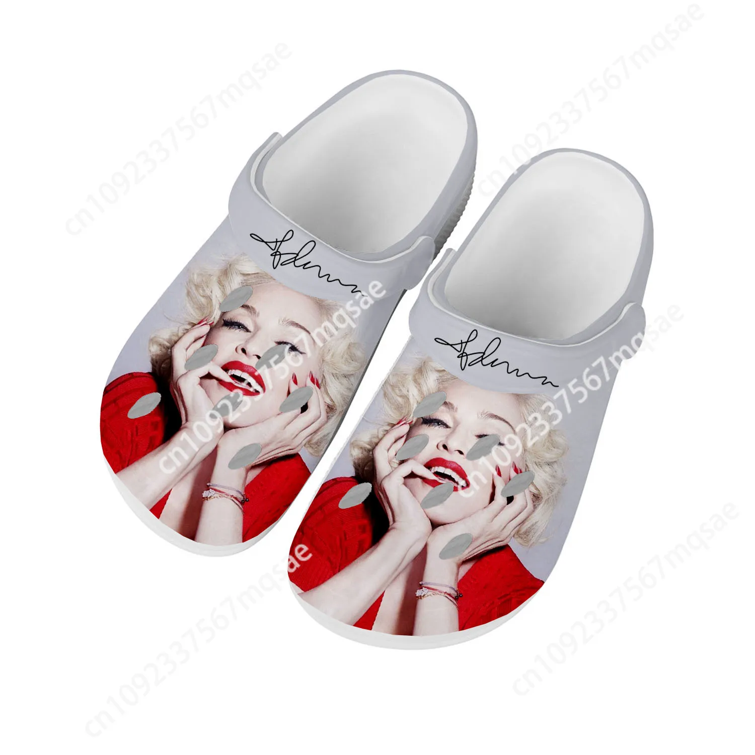 Madonna pop rock singer disco Home Clogs Custom Water Shoes Mens Womens Teenager Shoes Clog Breathable Beach Hole Slippers White