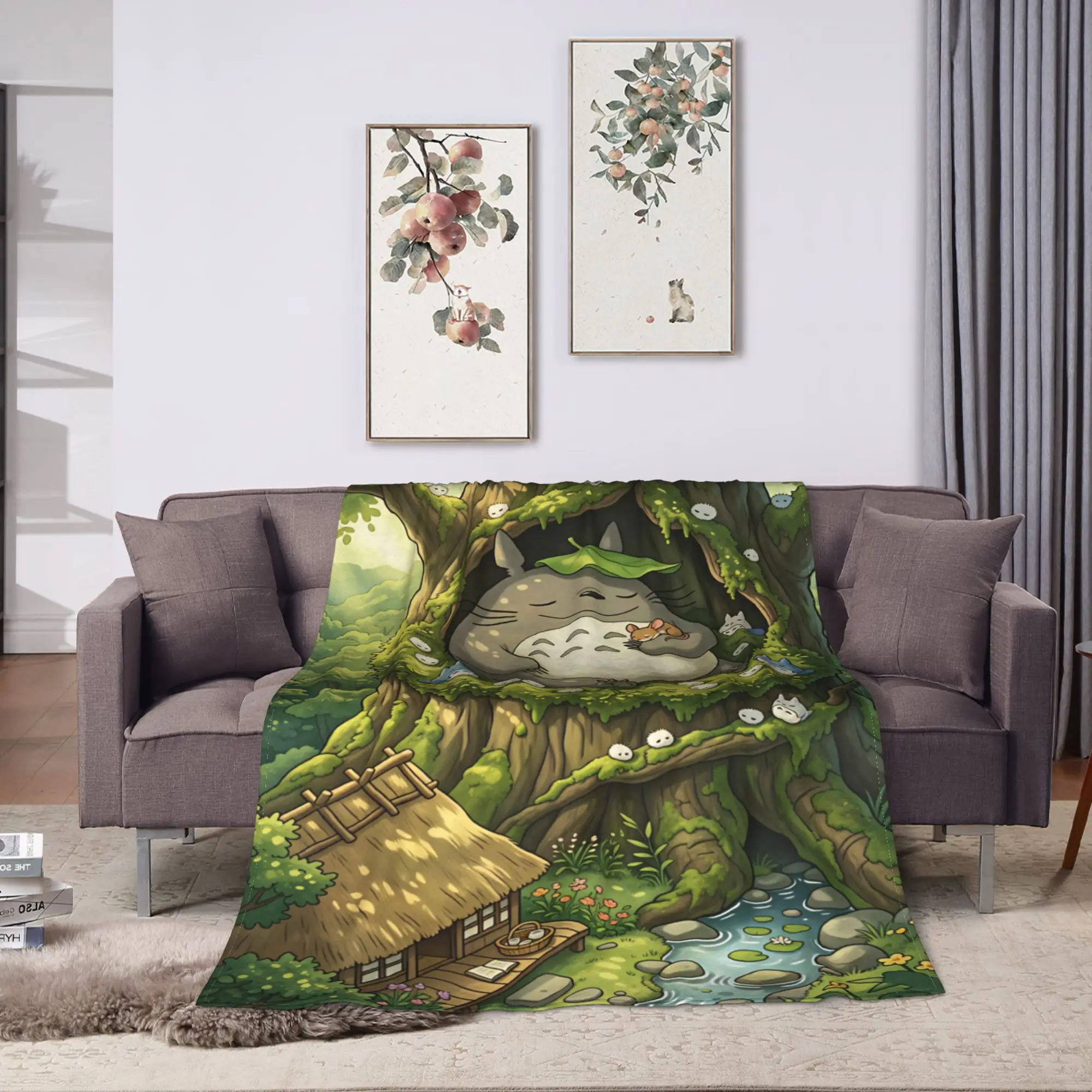 Totoro Blanket  Travel Office Flannel Throw Blanket For Outdoor Soft Warm Custom Quality Bedspread Gift Idea