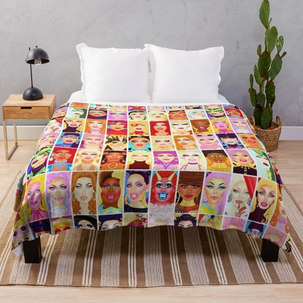 

DRAG QUEEN ROYALTY Throw Blanket Luxury Soft Plush Plaid christmas gifts Flannels Blankets