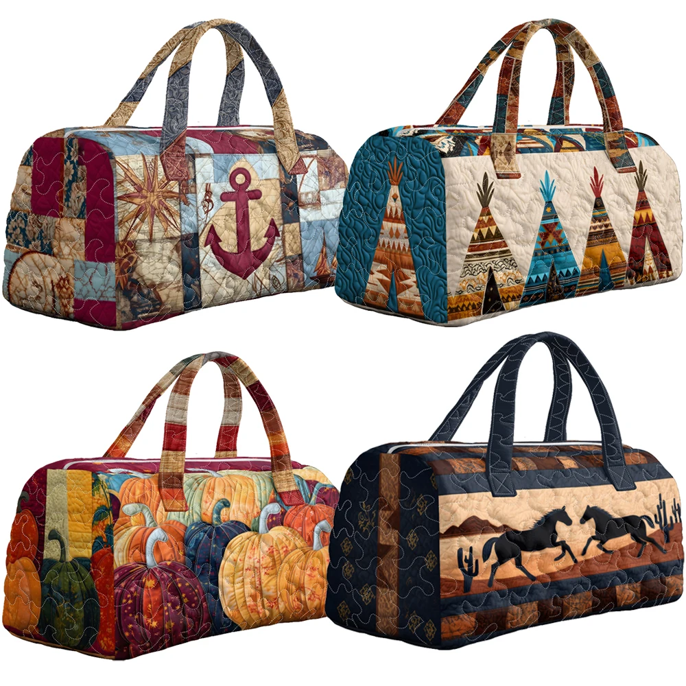 

Men's 2026 Quilted Duffle Bag Unisex Travel Tote Women Road Trips Handbag Weekender Bag