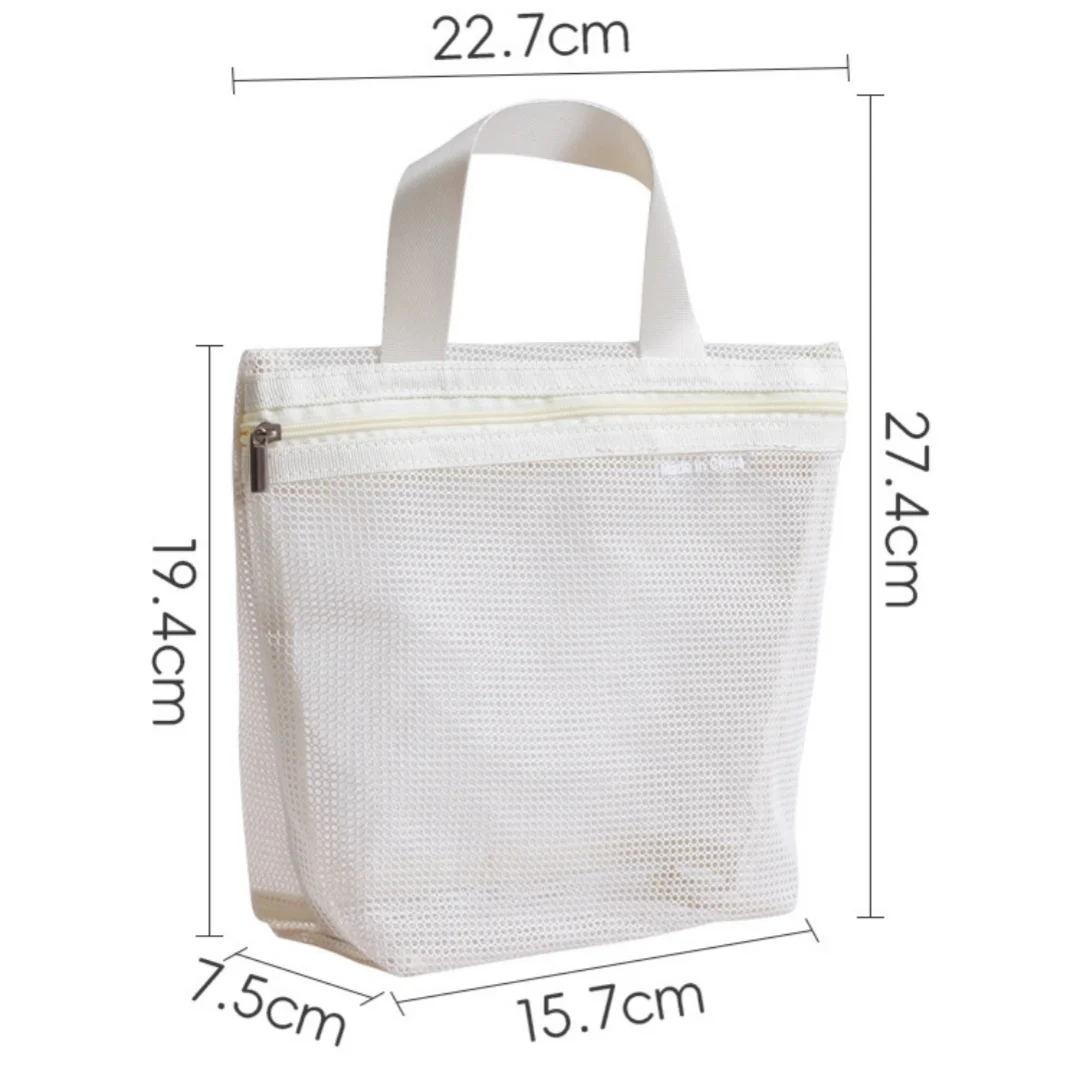 

ISKYBOB Mesh Makeup Toiletry Storage Bags Handbags Portable Travel Shower Tools Beach Organizer Hanging Cosmetic Organizer Pouch