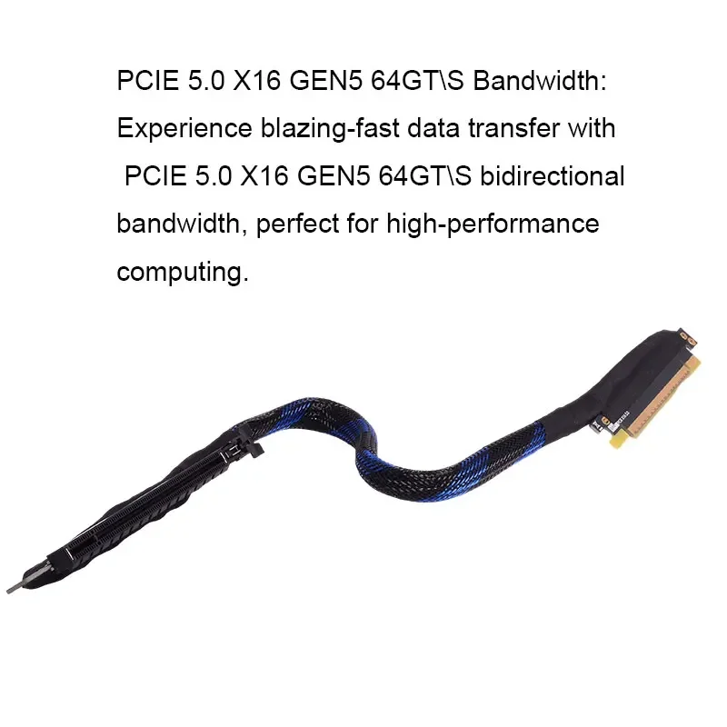 ADT-Link PCIE 5,0 X16 Cable de extensión doble inverso izquierda en GEN5 Cable elevador de tarjetas gráficas externas para servidor AI