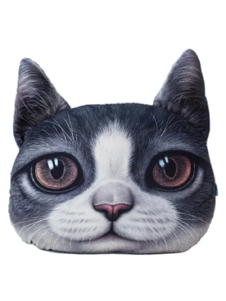38x48 cm Duży rozmiar 3D Cute Cat Head Cushion Creative Cartoon Sofa Office Nap Pillow Zmywalna poduszka do siedzenia samochodowego — zdjęcie 2