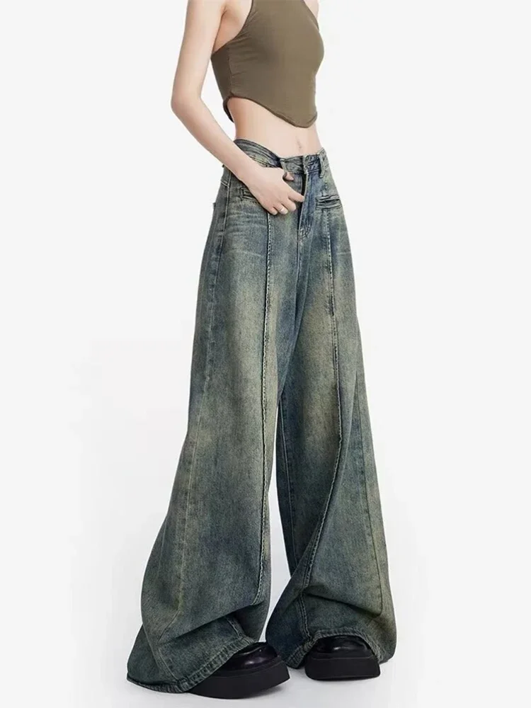 Oversize Y2k Baggy Jeans Women High Waist Harajuku Vintage Denim Trousers 90s Aesthetic Wide Leg Jean Cargo Pants Pantalones