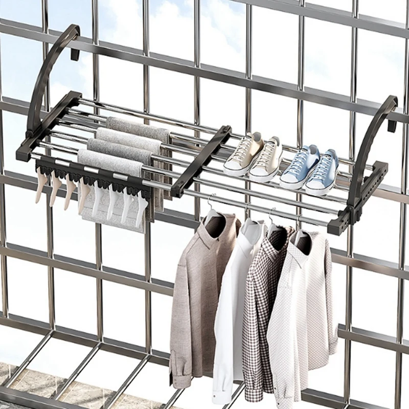 Radiator Clothes Airer Foldable Radiator Drying Rack 42-72CM Extendable Radiator Clothes Drying Rack Balcony