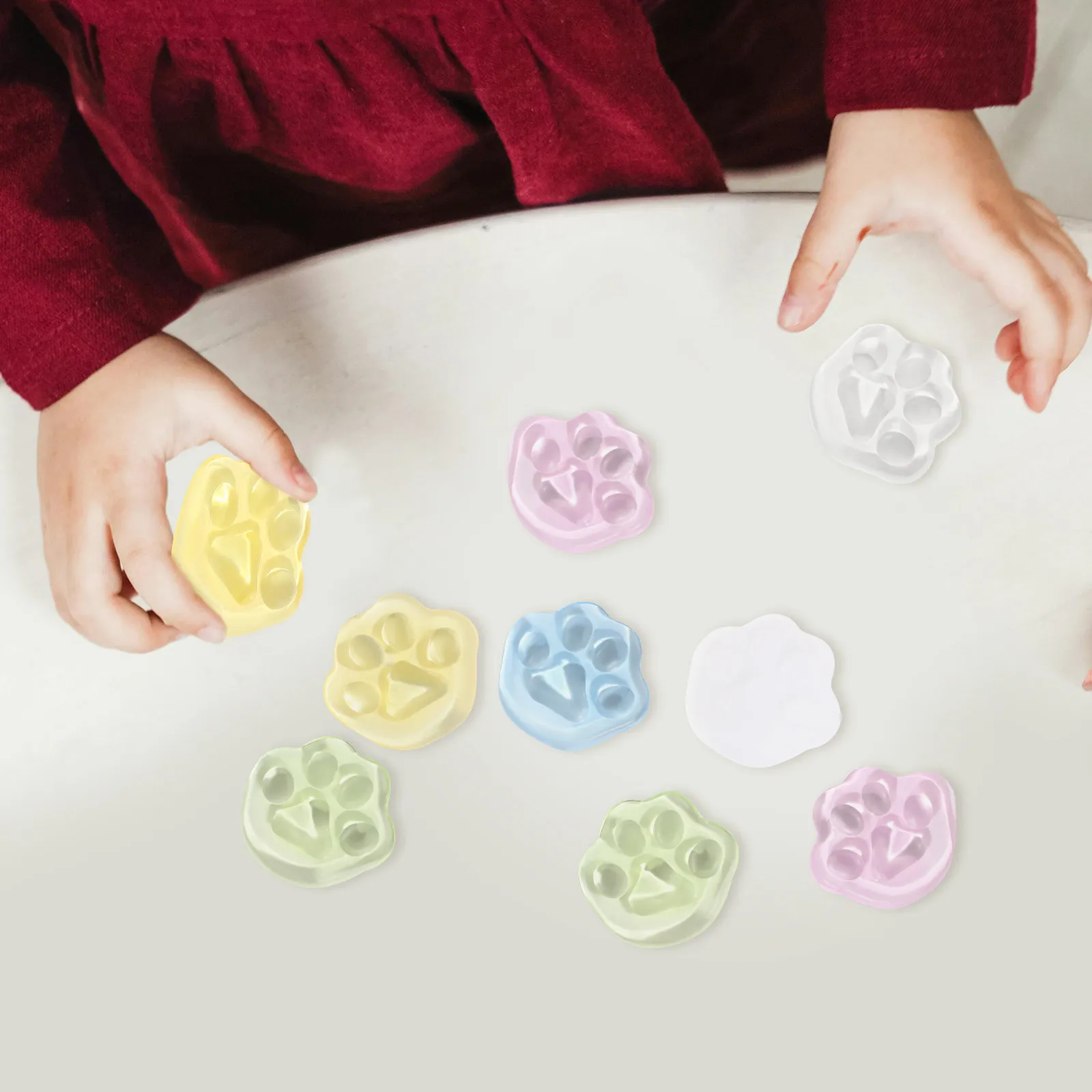 50Pcs Squishy Mini Cat Paw Print Squeezable Pets Hand Exercise Stress Relief Relaxation Fidget Novelty Party Favors Stocking