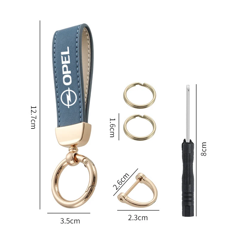 سلسلة مفاتيح السيارة مع سلسلة مفاتيح بشعار سلسلة معدنية من الجلد لأوبل فوكسهول OPC ADAM إنسيجنيا انتارا كورسا J D H Kadett GT ملحقات #5