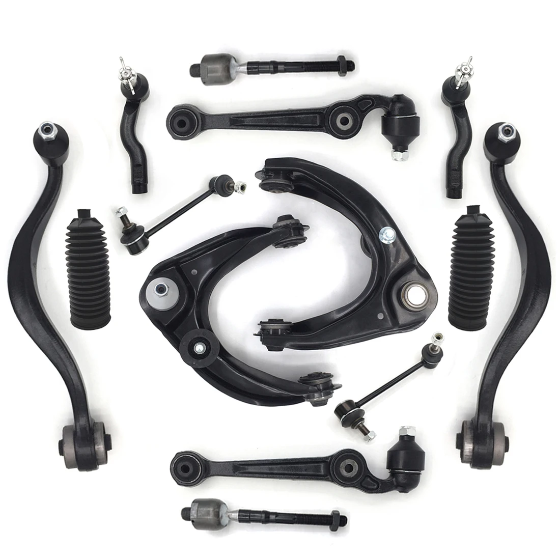 Svenubee 14pcs Front Lower Control Arms Ball Joint Tie Rod Boot Stabilizer Link for Mazda 6 2003 2004 2005 2006 2007 2008
