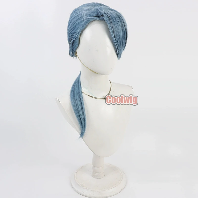 Coolwig الشعر الاصطناعية جورجينا علقة تأثيري الباروكات الملتوية العجائب جورجينا علقة 50 سنتيمتر شعر مستعار أزرق فاتح طويل مقاومة للحرارة