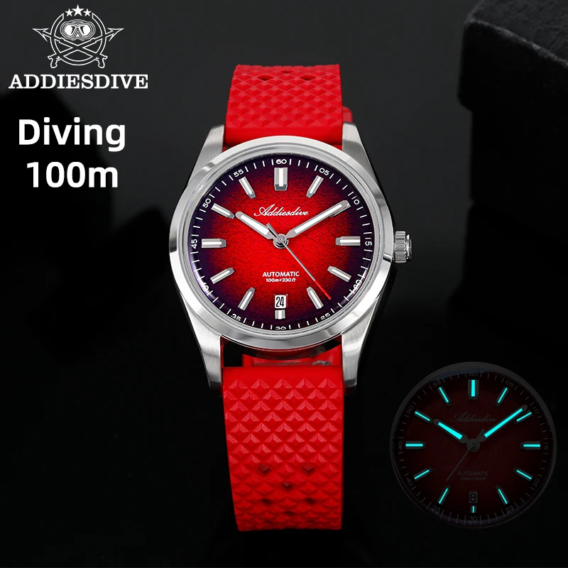 ADDIESDIVE Nuovo Orologio Meccanico Automatico Orologio Da Polso Da Uomo 39mm Vetro A Cupola Luminoso 100m Orologi Impermeabili Da Uomo Minimalista