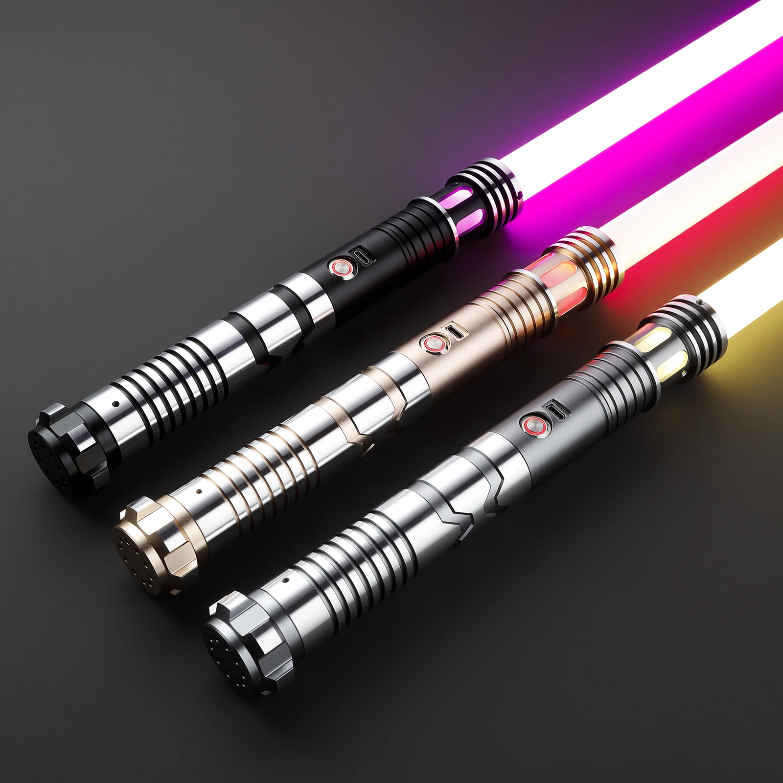 

DamienSaber Lightsaber Metal Hilt FOC FX Heavy Dueling Light Saber Sensitive Smooth Swing with 16 Sound Fonts Motion Control