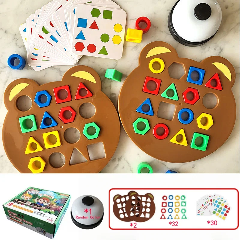 Children Matching Puzzle Toys Colors Geometric Shape Jigsaw Board Games Early Educational Interaction Toys For Kids Gifts