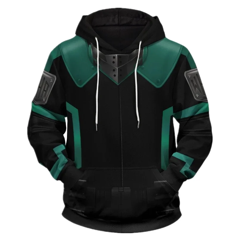 Anime My Hero Academia Bakugou Katsuki Midoriya Izuku Deku Cosplay Costumes Sweatshirt 3D Hoodie Jacket Coat Pullover