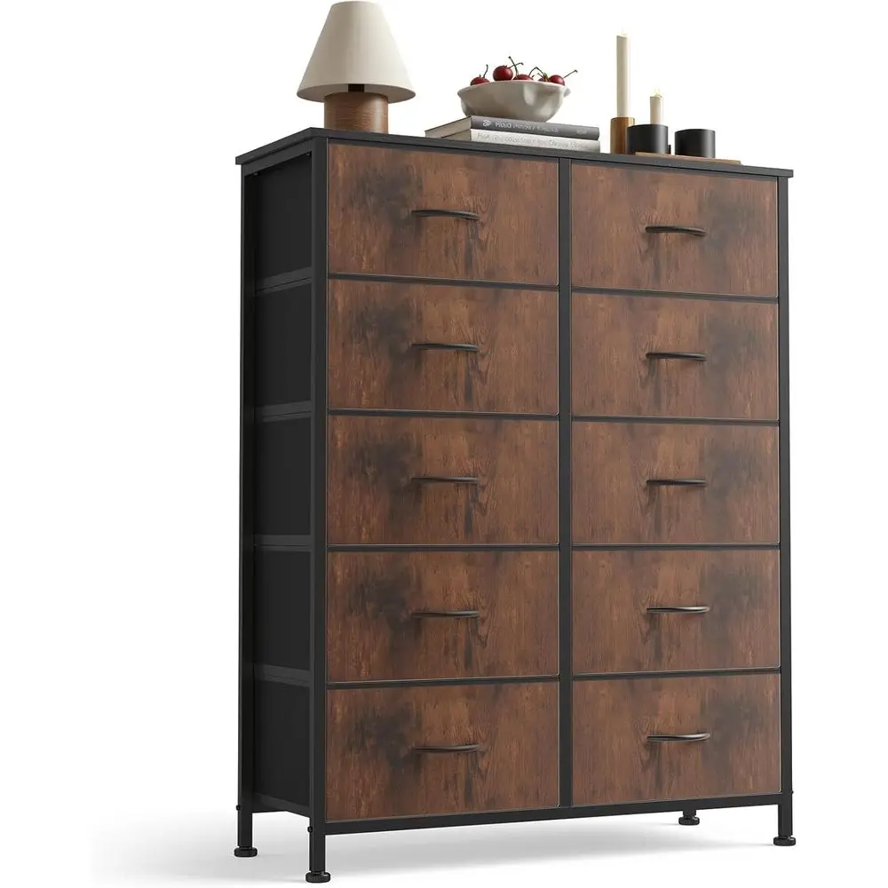 

10 Der Tall Drer with abric Bins or Bedroom, abric Storage Tower Organizer or Closet Living Room Hallway, Double Chest o Ders