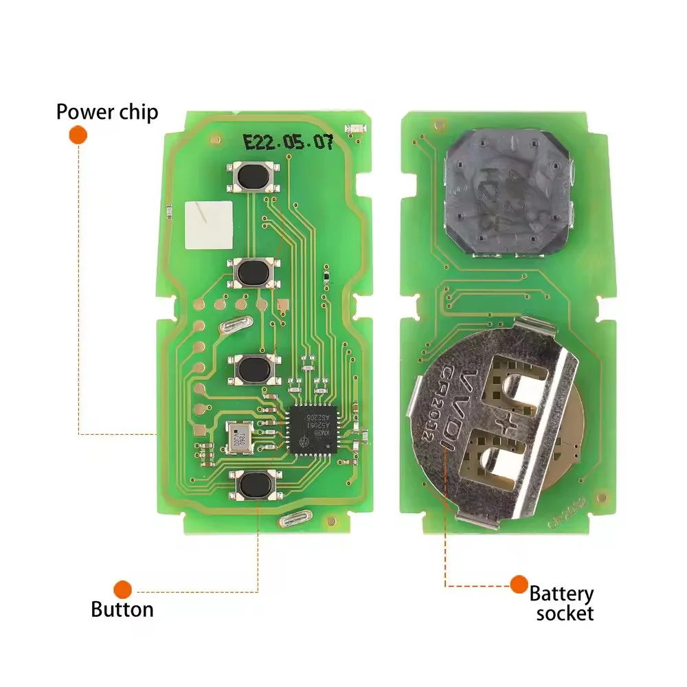 1 pz/lotto Xhorse XSTO01EN XS Smart key XSTO01EN TOY.T per Toyota XM38 Chiave Intelligente con Chiave Borsette Supporto 4D 8A 4A versione Globale
