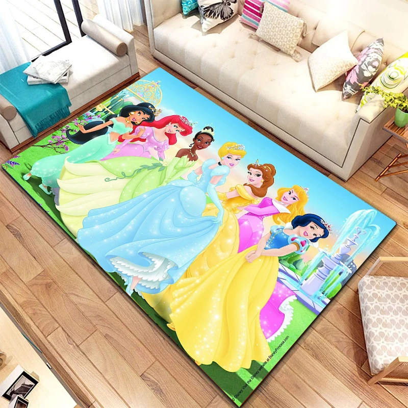 Disney Cartoon Princess deseń duży dywan do składania 3D dywan do salonu dzieci sypialnia Sofa wycieraczka dekoracja domu mata podłogowa dla dzieci