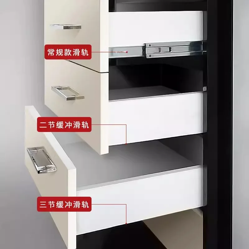 Undermount Three Section Drawer Slides Soft Close Buffer Push Release Or Self Lock Options Cold Rolled Steel Hidden Rails Mm