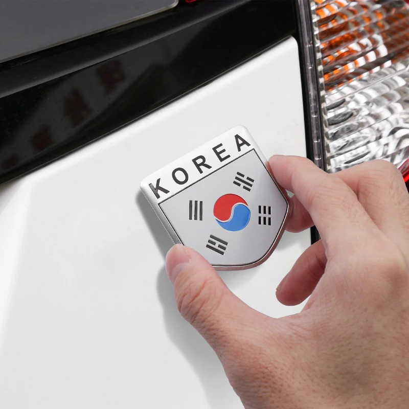 3d Aluminium Styling Korea Korea Nationale Vlag Logo Auto Stickers Badge Embleem Sticker Race Motorfietsen Auto-Accessoires