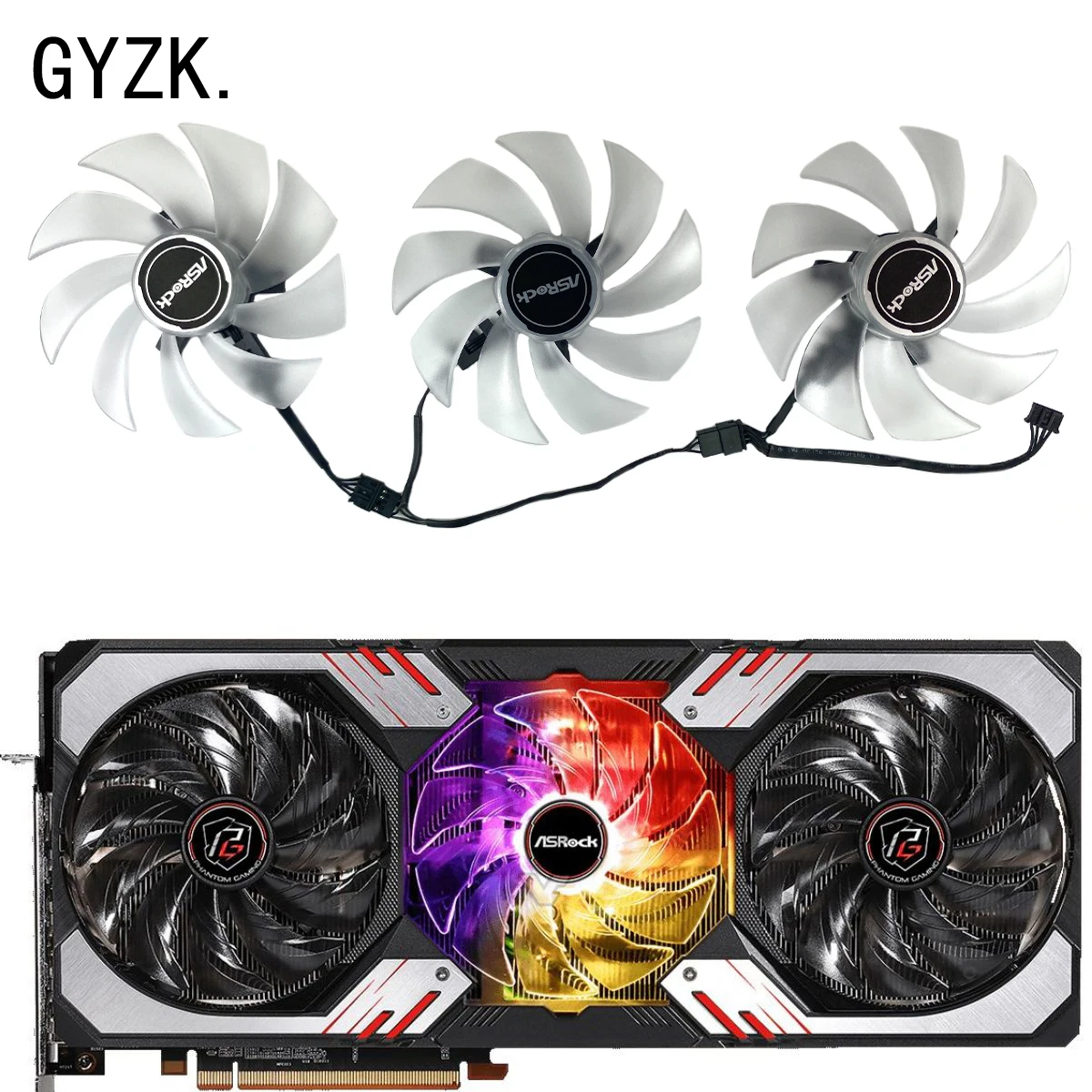 DIY For ASROCK Radeon RX6800XT 6900XT Phantom Gaming D OC Graphics Card Replacement Fan