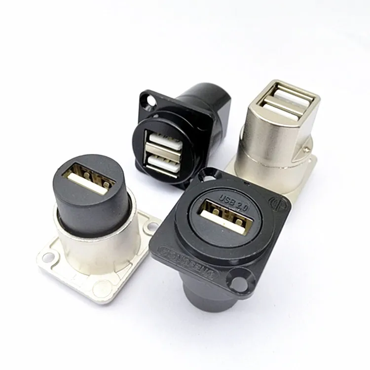 5PCS USB dual A port female to female D-type USB socket module 86 cabinet Canon panel installation 2.0 version single and double