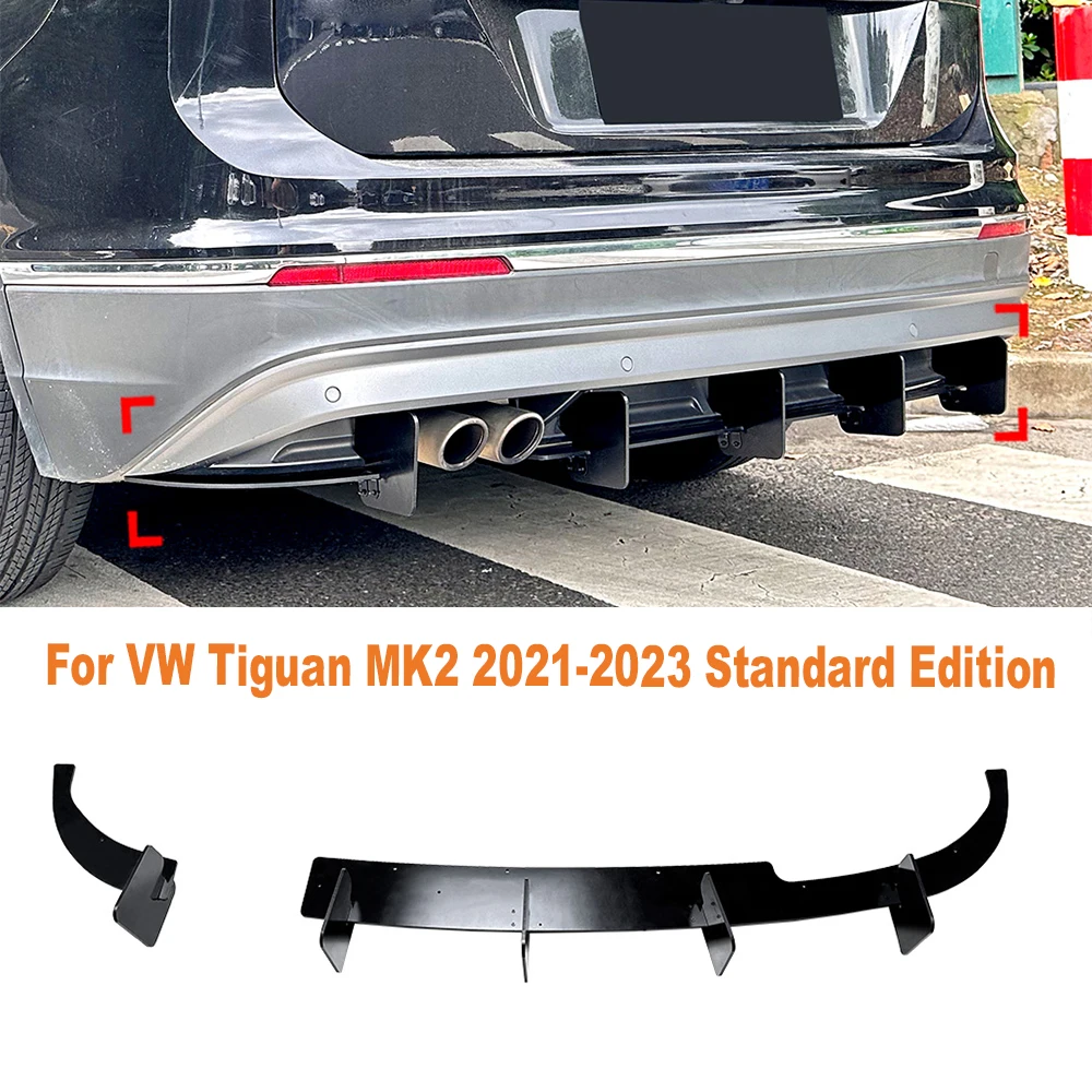 

For VW Tiguan MK2 2021-2023 Standard Edition Rear Bumper Lip Diffuser Spoiler Splitter Protector Auto Accessories