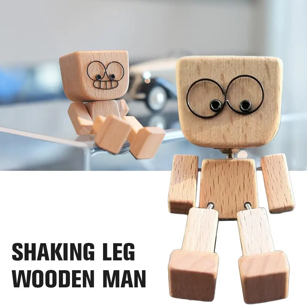 Creative Car Decorative Dolly Wooden Figure Cute Desktop Decoration Aromatherapy Gift Good Things Healing Decorative Ornaments