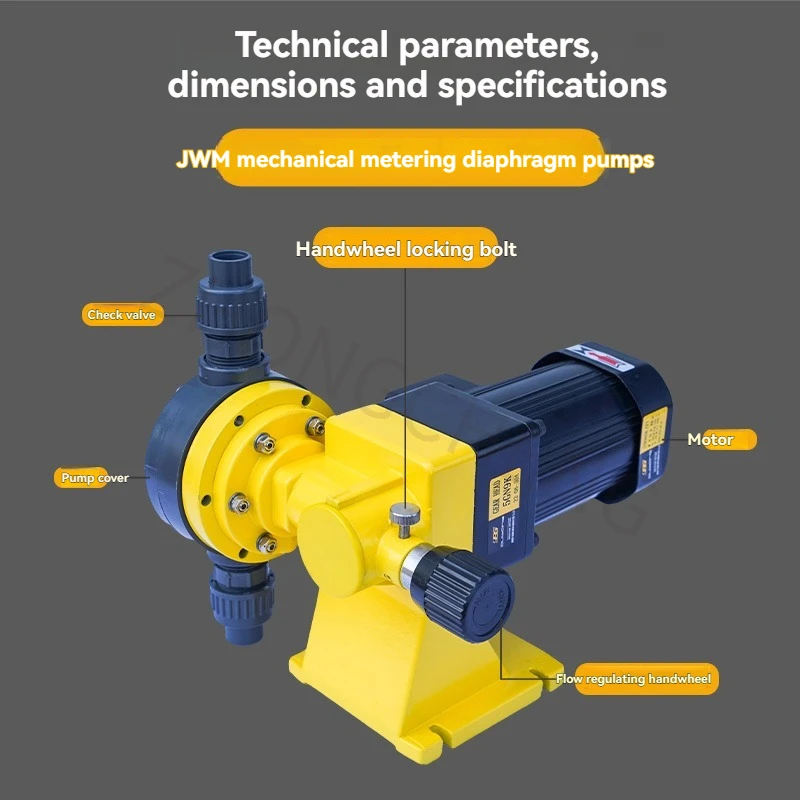 Elektryczna pompa membranowa JWM/JCM, mechaniczna pompa membranowa, elektryczna pompa dozująca, jest kwaśna i