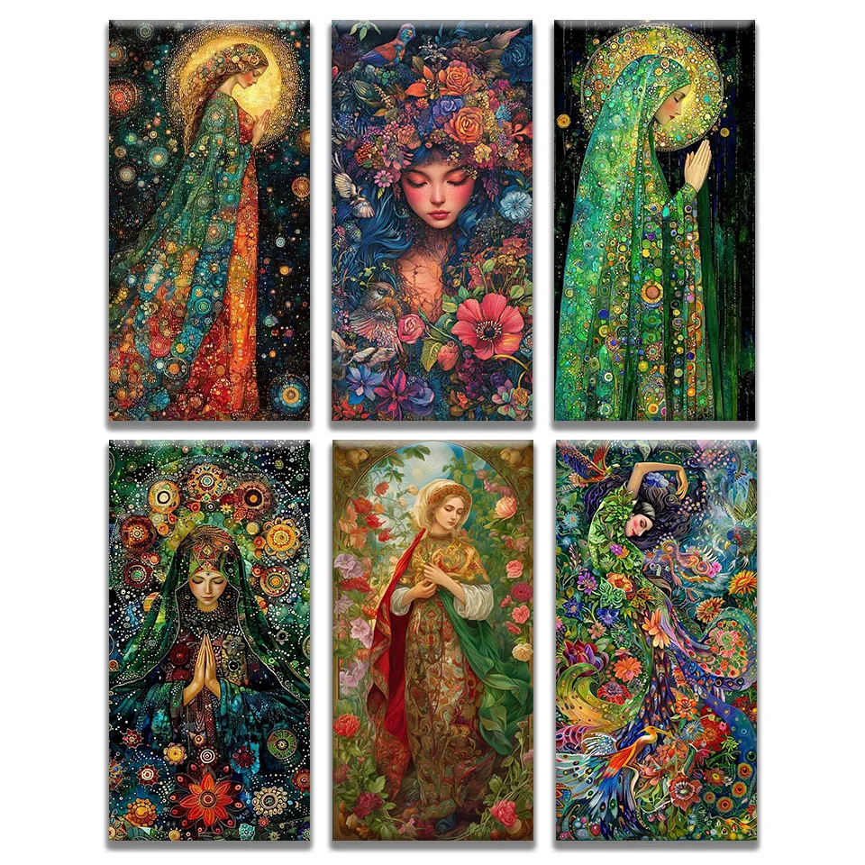 Diamond Painting Art DIY Mosaic Women Flower and Bird Embroidery Cross Stitch 5D Round Square Rhinestone  Home Wall Decoration