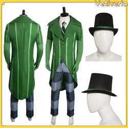Oncelerr Cosplay Costume Green Suit Fantasy Movie Bad Businessman Disguise Cosplay Roleplay Outfits Halloween For Adult Men