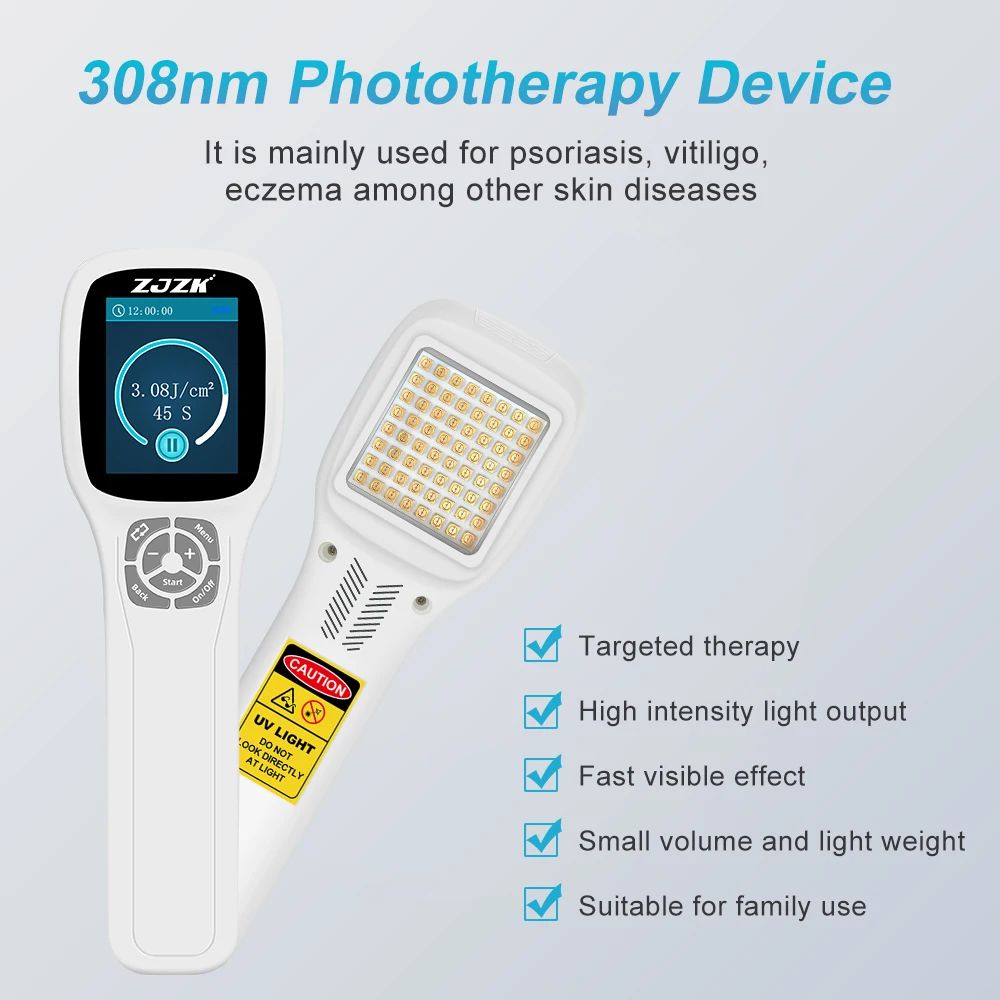 

ZJZK Ultraviolet Light To Treat Psoriasis Blue Light Therapy After Botox 308nmx64diodes UV Light For Psoriasis At Home Eczema