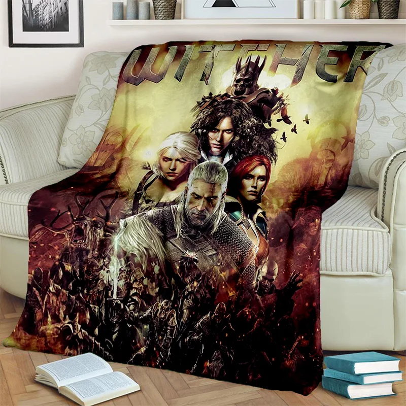 3D Game The W-Witcher Gamer Cartoon Blanket,Soft Throw Blanket for Home Bedroom Bed Sofa Picnic Travel Office Cover Blanket Kids